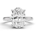 thumbnail image 1 of Classic Hidden Halo Lab Grown Diamond Engagement Ring in 14K White Gold (5 CT Oval Center) Ring Size : 7, 1 of 5
