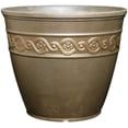 thumbnail image 1 of Classic Home 10" x 6" x 8.5" Round Bronze Resin Corinthian Plant Pot with Drainage Holes, 1 of 4