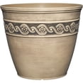 thumbnail image 1 of Classic Home 13" Round Concrete Grey Resin Corinthian Planter, 1 of 4