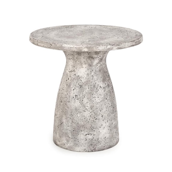 Classic Home Collins 16" Round Concrete Outdoor Accent Table