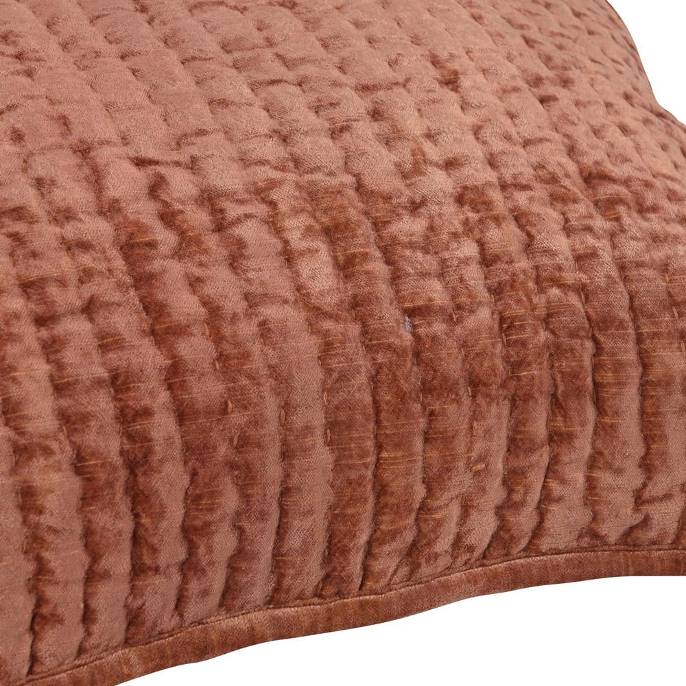 Classic Home Dimitry 100 Rayon Velvet Terra Cotta Queen Quilt by Kosas