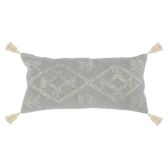 Classic Home Ferri 16"x36" Throw Pillow,Gray Ivory