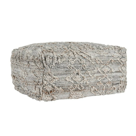 Classic Home Performance Tundra Gray Multi Pouf 24x24x12