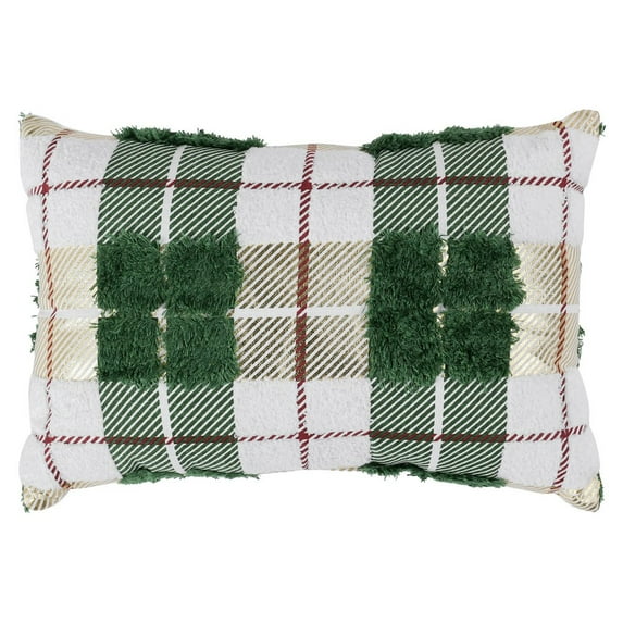 Classic Home VE Plaid Texture Green Multi 14x20