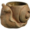 thumbnail image 1 of Classic Home and Garden Cement Buddies Indoor Outdoor Planter with Drainage Hole, Smiling Snail, Rust Brown, Small, 6in, 1 of 5