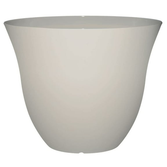 Classic Home and Garden Indoor/Outdoor Round Honeysuckle Resin Flower Pot Planter, White Vanilla, 13"