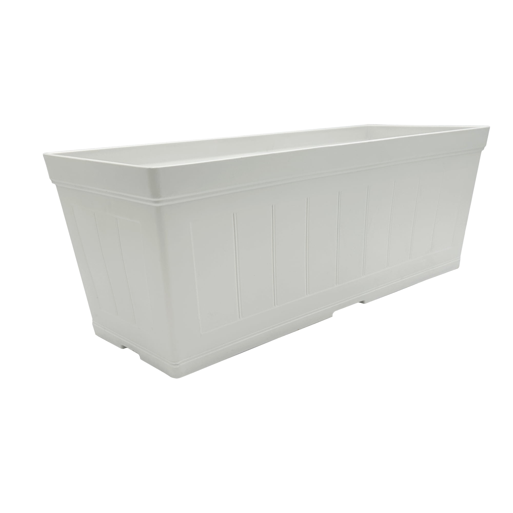 Classic White Resin Rectangular Outdoor Window Box Planter, 24"