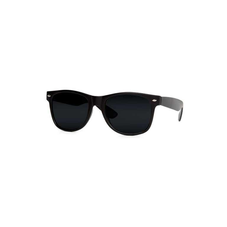Classic Horn-rimmed Blues Brothers Style Sunglasses - Black
