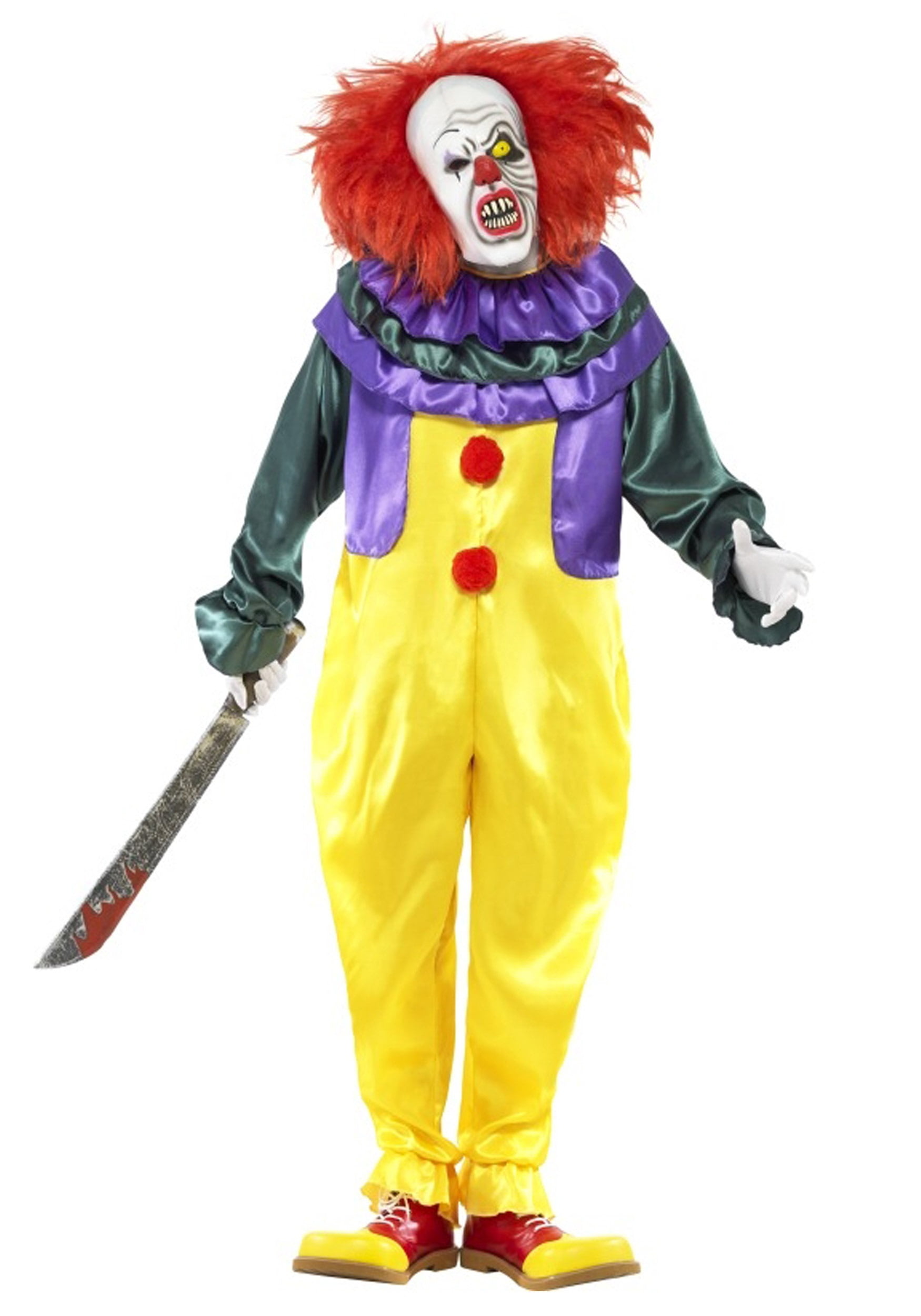 Classic Horror Clown Costume Adult Yellow Classic Horror Clown Costume Adult Yellow