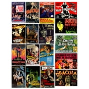 Classic Horror Movie Poster Stickers - Set of 17 - Universal Monsters Hammer Studios