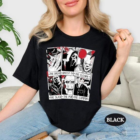 Classic Horror Villains Halloween Shirt Retro 90s Halloween Shirt Halloween Horror Movie Michael Myers Tee Top,Black Color,Size M