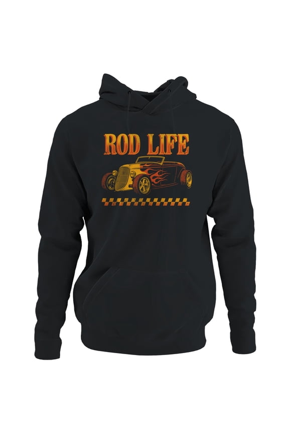 Classic Hot Rod Life Flames Men's Hoodie