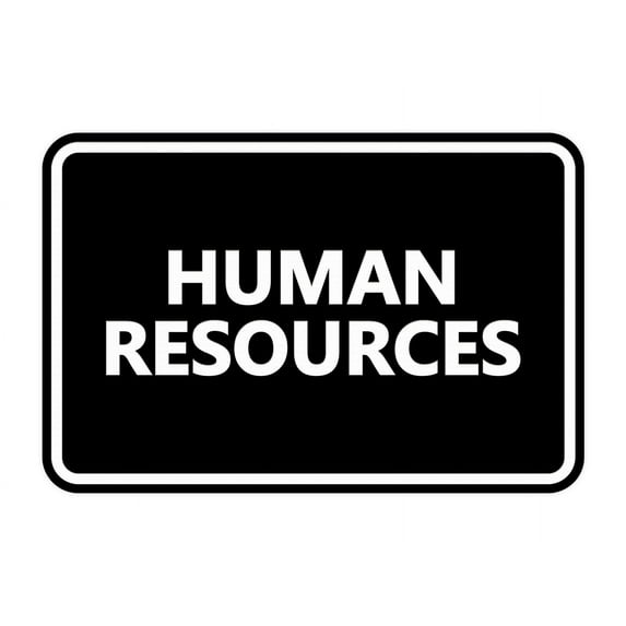 Classic Human Resources Sign (Black) - Large