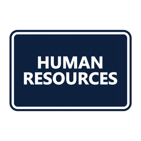 Classic Human Resources Sign (Navy Blue / White) - Medium