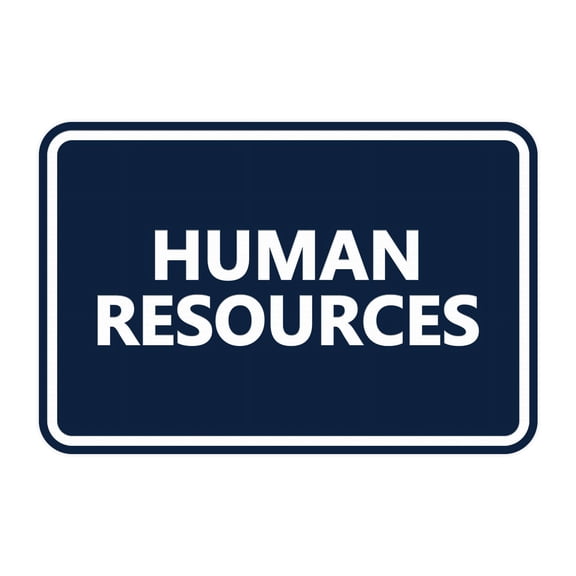 Classic Human Resources Sign (Navy Blue / White) - Small