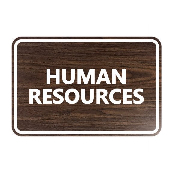 Classic Human Resources Sign (Walnut) - Small