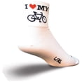 thumbnail image 1 of Classic I Heart My Bike Sock: White SM/MD, 1 of 2