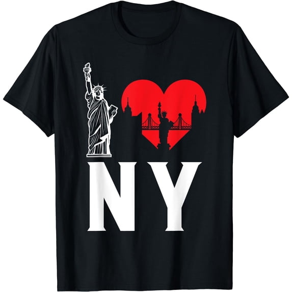 Classic I Love NY New York City Graphic Unisex Short Sleeve T-Shirt For Men Women NYC Lovers Tourists