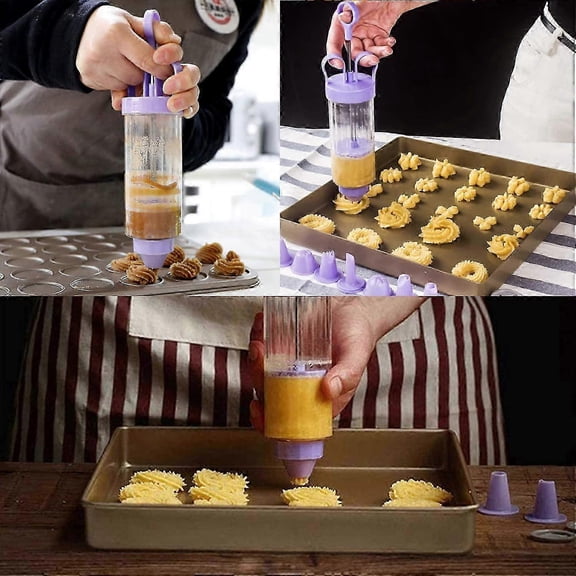 Classic Icing Syringe With 8 Nozzles, Cake Decorating Pen, Icing 10 Types Floral