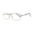 thumbnail image 1 of Classic Iconic Dad Fashion Narrow Rectangle Snug Reading Glasses Silver +1.00, 1 of 4