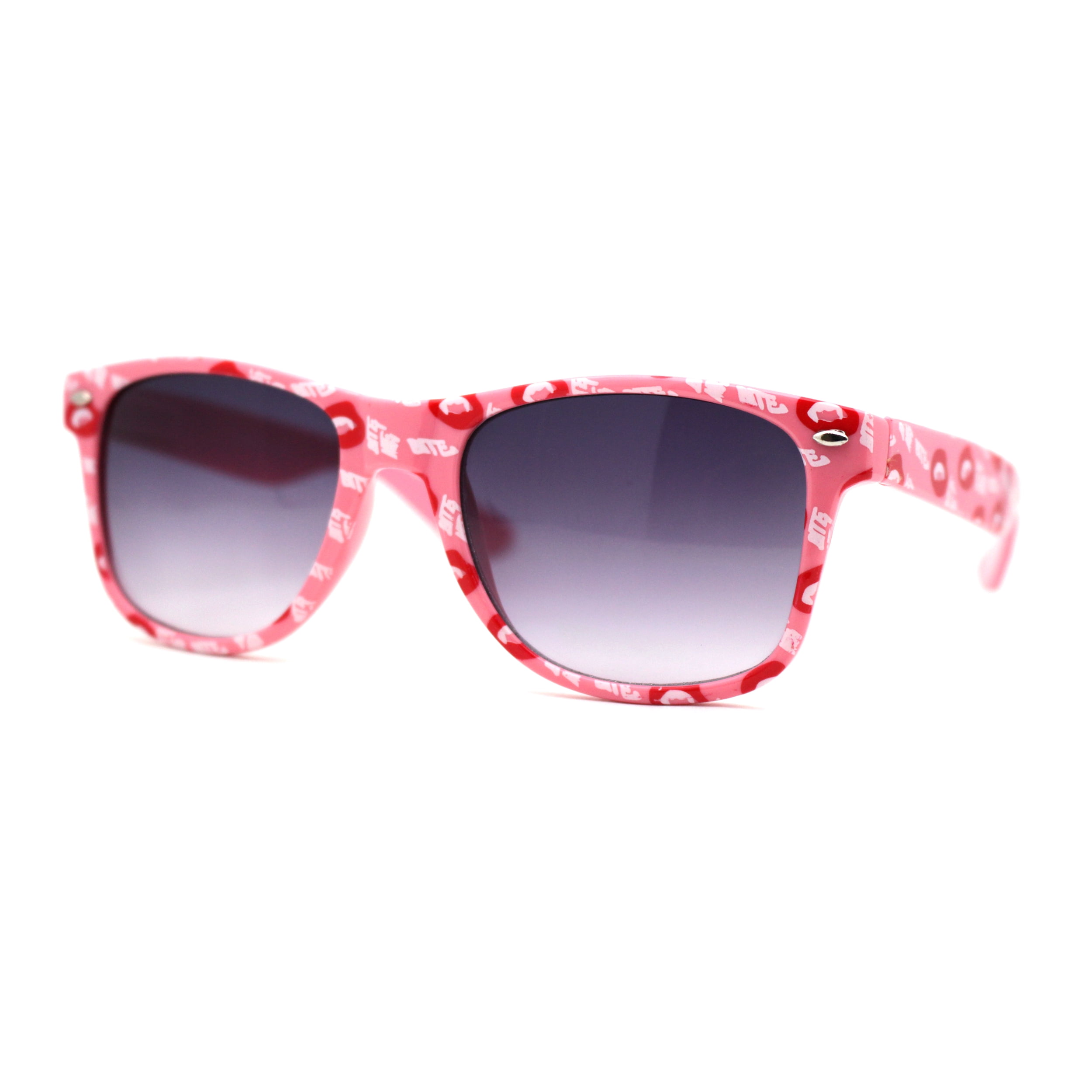 Classic Iconic Kissing Bite Me Lip Horn Rim Sunglasses Pink - Walmart.com