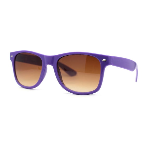 Classic Iconic Pop Color Horn Rim Sunglasses Purple Brown