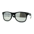 thumbnail image 1 of Classic Iconic Silver Mirror Lens Horn Rim Sunglasses Shiny Black, 1 of 4