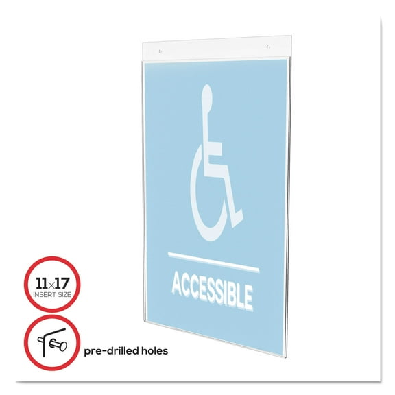 Classic Image Single-Sided Wall Sign Holder, Plastic, 11 X 17 Insert, Clear | Bundle of 2 Each