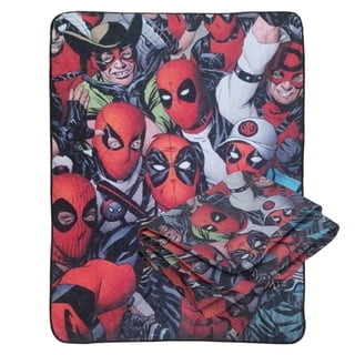Deadpool Silk Touch Sherpa Throw Blanket - 50x60 Inches, Super Soft, Officially Licensed Marvel Home Decor