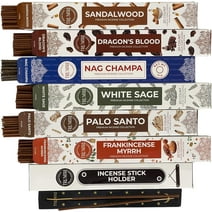 Classic Incense Sticks - Total 120 Insence-Sticks (20 Insense x 6 Incence) - Incense Sticks Variety Pack with Nag Champa Incense, Sage Incense and Sandalwood Incense Sticks with Incense Holder