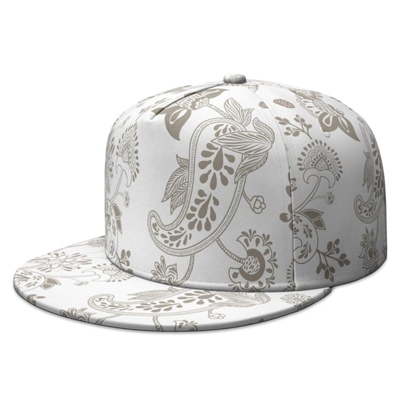 Classic Indian Snapback Cap, Adjustable Baseball Hat with Exotic Paisley Artwork, Vibrant Tribal Design