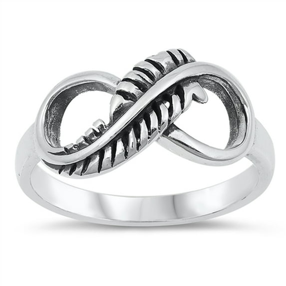 Classic Infinity Knot Flower Swirl Ring .925 Sterling Silver Band Jewelry Female Male Unisex Size 10