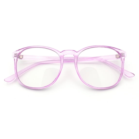 Classic Innocent Girly Geek Round Thin Plastic Fashion Eyeglasses Purple