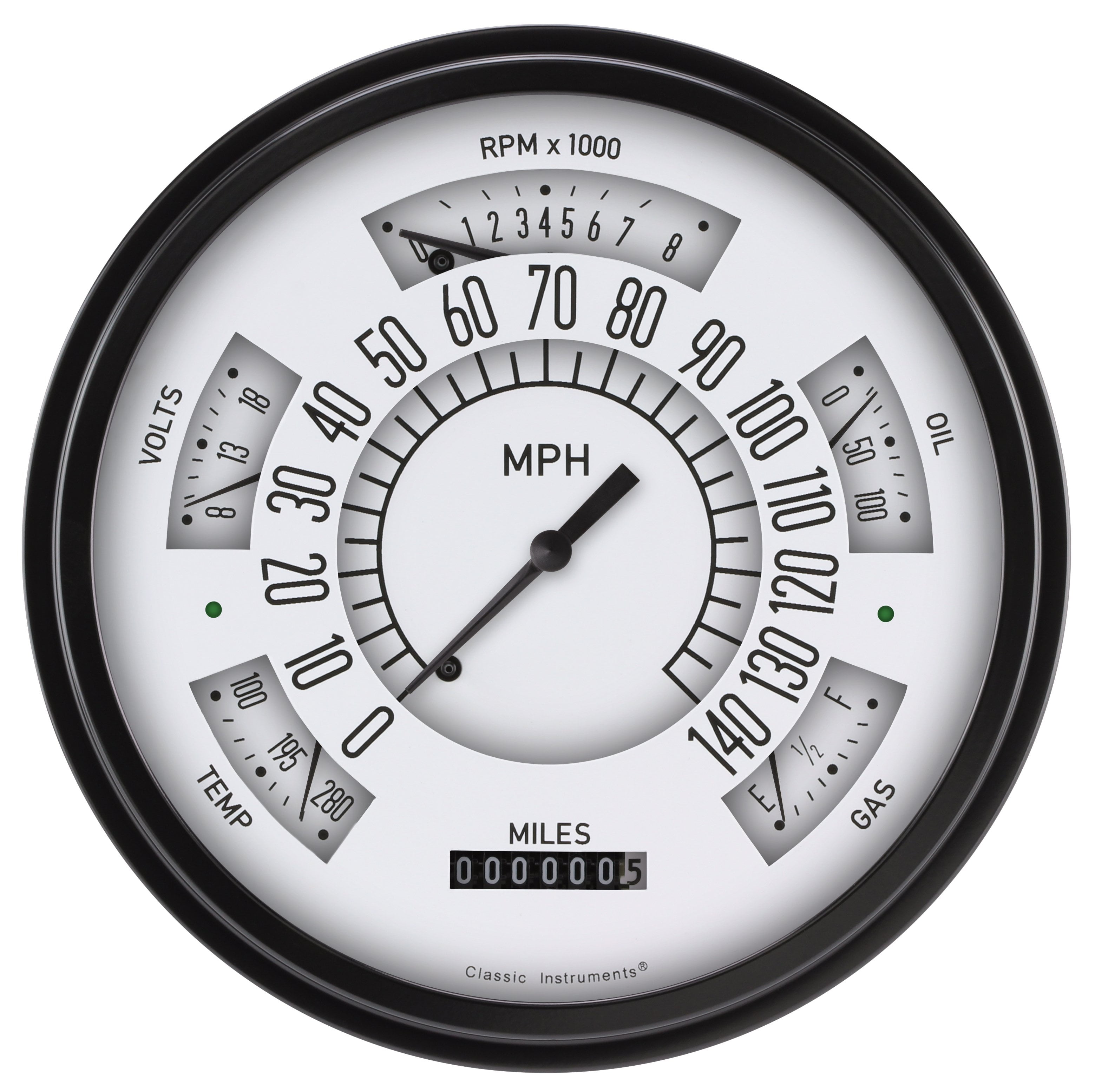 Classic Instruments FB66W White Series Gauge Package