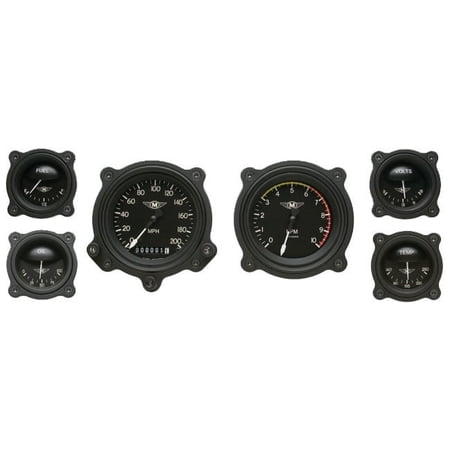 Classic Instruments MA01BLFBZ Moal Bomber Series 6 Gauge Package with Bezel