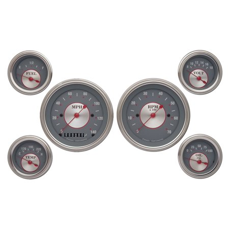 Classic Instruments SS01SLF Silver Series Six Gauge Set