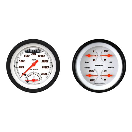 Classic Instruments VS32WBLF Velocity White Two Gauge Set