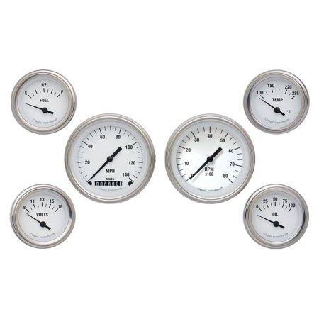 Classic Instruments WH01SLF White Hot Six Gauge Set