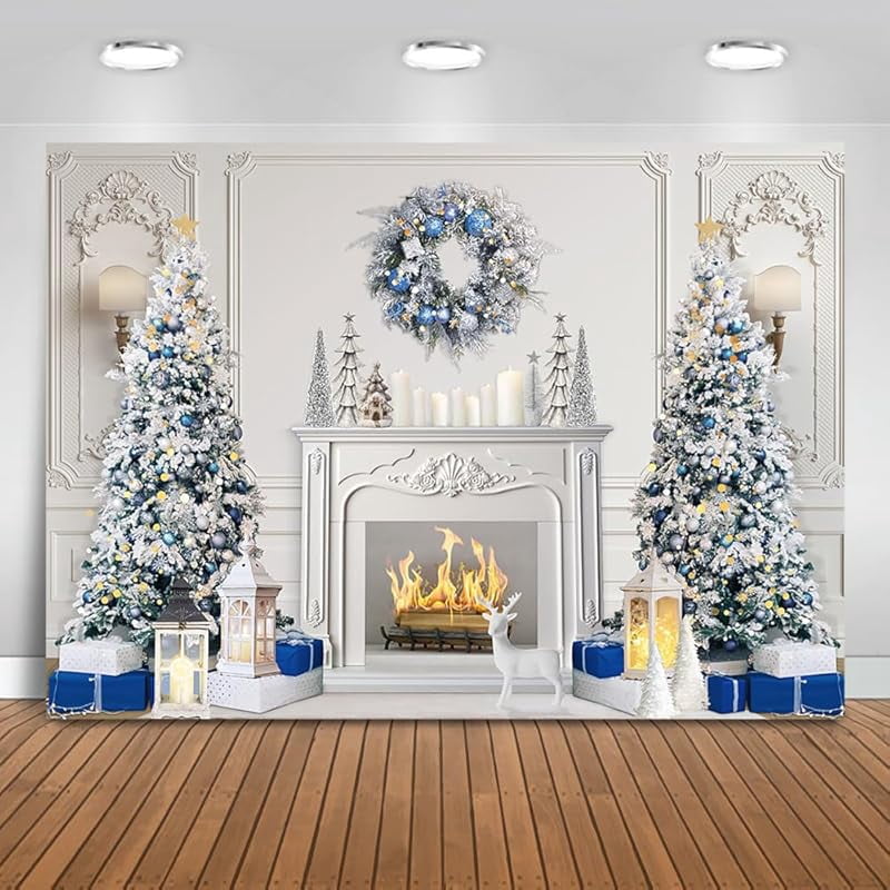 Classic Interior Room Photography Backdrop Xmas Tree Background Family ...