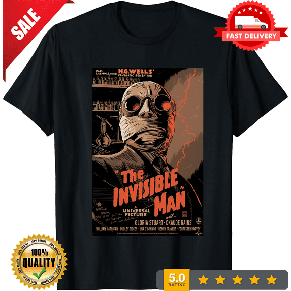 Classic Invisible Man Classic Movie Poster Tee, Vintage Film T-Shirt, LIMITED EDITION-TH65599