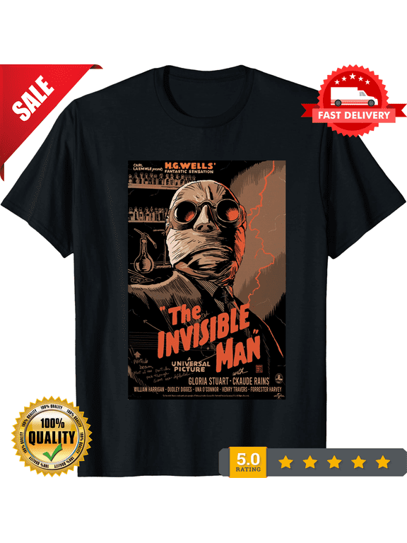 Classic Invisible Man Classic Movie Poster Tee, Vintage Film T-Shirt, LIMITED EDITION-TH65599