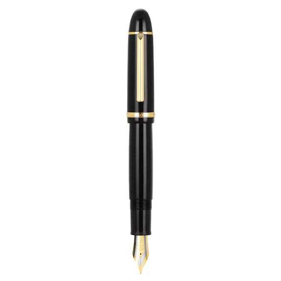 Classic Iridium Fountain Pen 40mm Large Nib Screw Cap Metal Writing Pen Smooth Ink Executive Business Pen for Calligraphy Journaling Gold 0.8mm