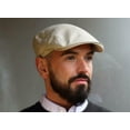 thumbnail image 1 of Classic Irish Linen Flat Cap, Natural, X-Large Made by Hanna Hats, 1 of 2