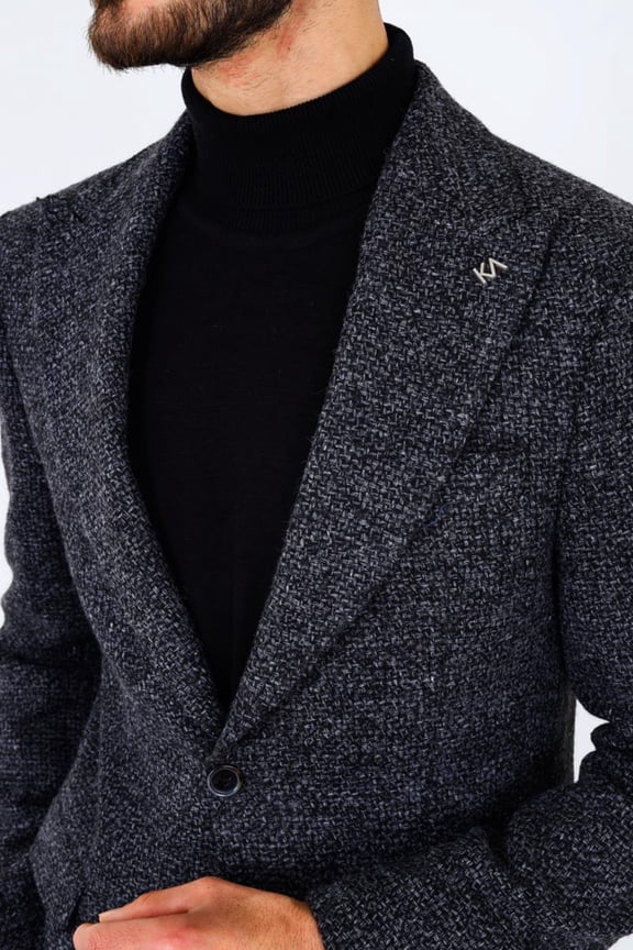 Classic Jacket, Slim Fit 80% Wool Sports and Classic Anthracite Men's Jacket