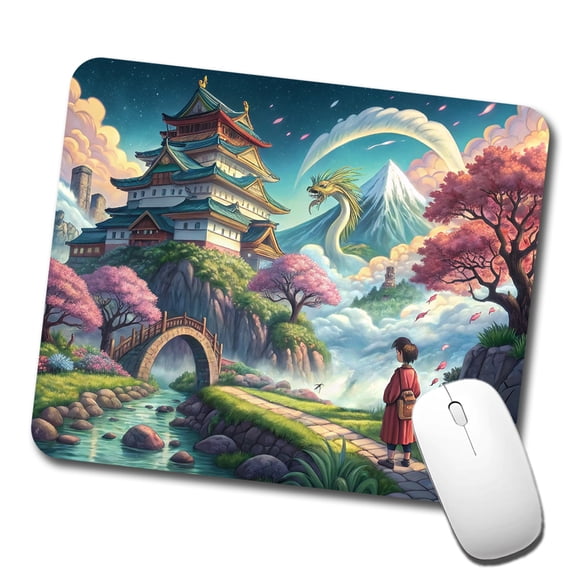 Classic Japanese Anime Style Fantasy World Mouse Pad Low Profile Gaming Mat