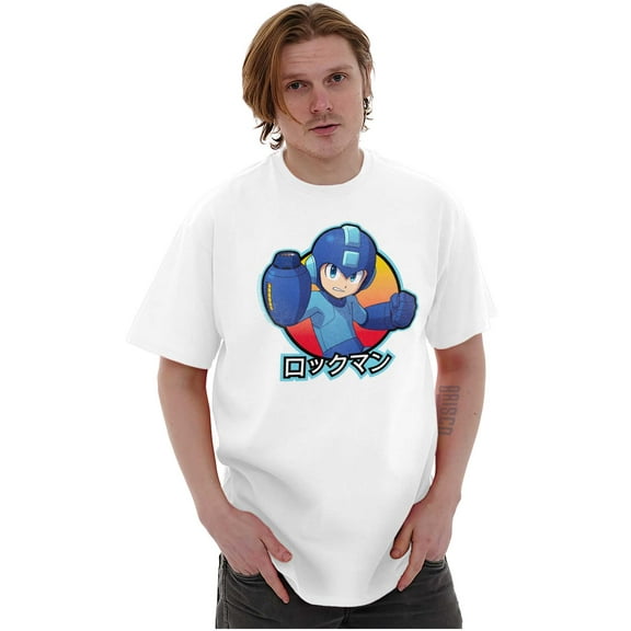 Classic Japanese Video Game Mega Man Men's Graphic T Shirt Tees Brisco Brands M