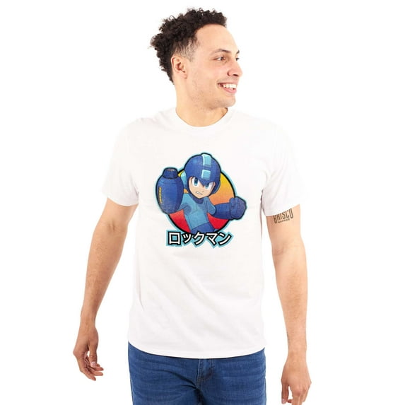 Classic Japanese Video Game Mega Man Unisex Plus Size Graphic Tee Brisco Brands 3X