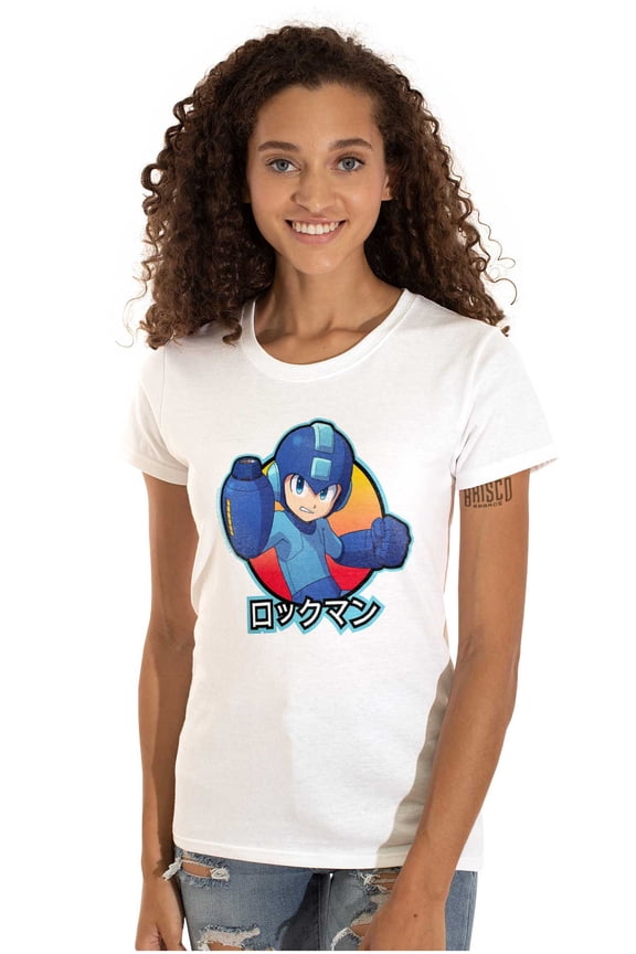 Classic Japanese Video Game Mega Man Women's Plus Size Shirt Brisco Brands 3X