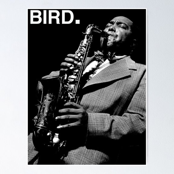 Classic Jazz Saxophonist Vintage Silhouette Portrait Wall Art Music Decor, Unframed Poster