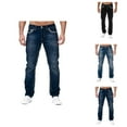 thumbnail image 1 of Classic Jeans for Men Spring Summer Casual Full Length Flared Denim Pants with Pockets Trousers, 1 of 1